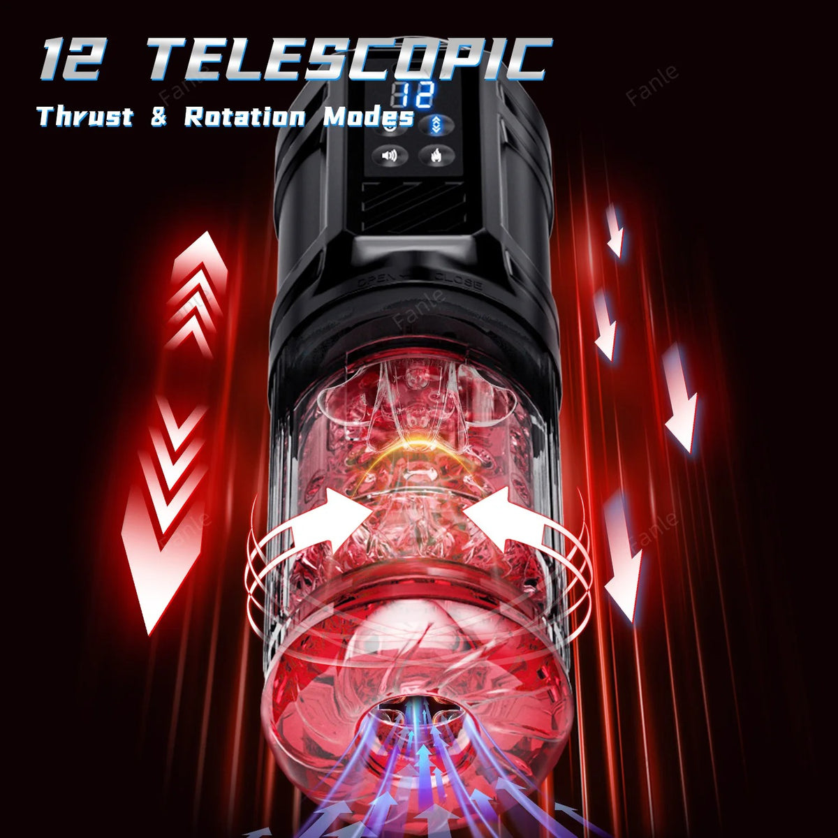 ProStream™ App-Controlled Automatic Telescopic & Rotating Thermal Stroker