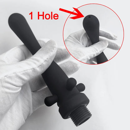 AquaStream™ Silicone Shower Enema Attachment &amp; Cleansing Wand Set