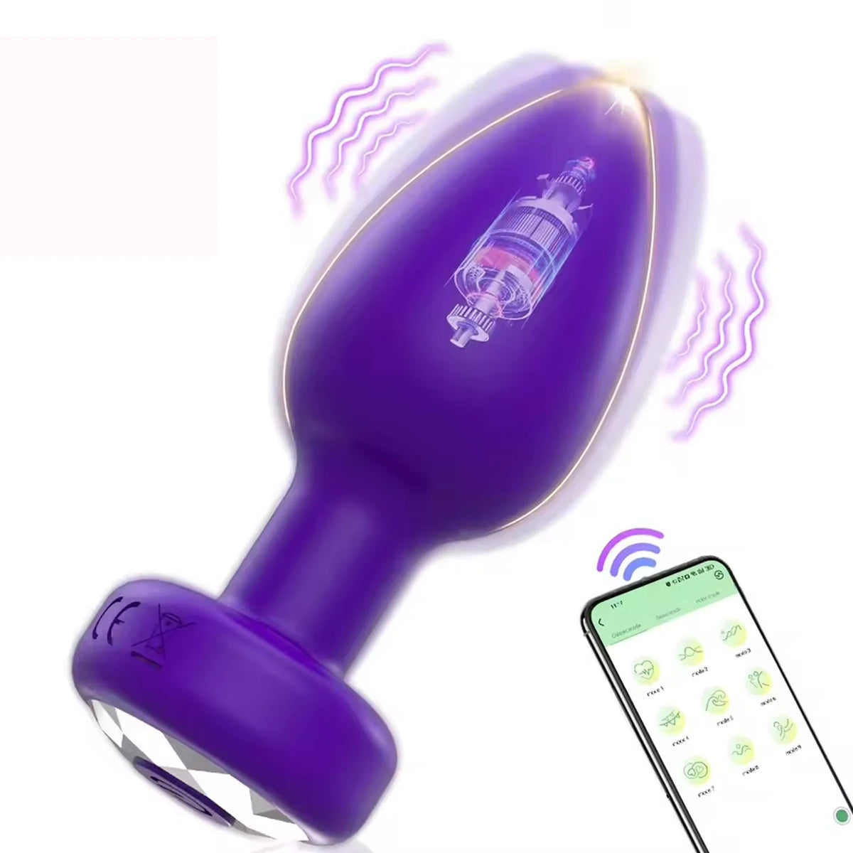 VibeGlow™ App &amp; Remote Controlled Smart Vibrating Contour Plug