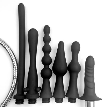 AquaStream™ Silicone Shower Enema Attachment &amp; Cleansing Wand Set