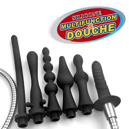 AquaStream™ Silicone Shower Enema Attachment &amp; Cleansing Wand Set